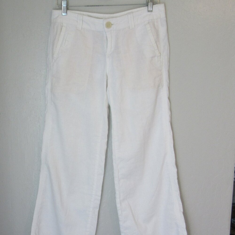 PILCRO Anthropologie White 02P Linen & Cotton Blend Pants